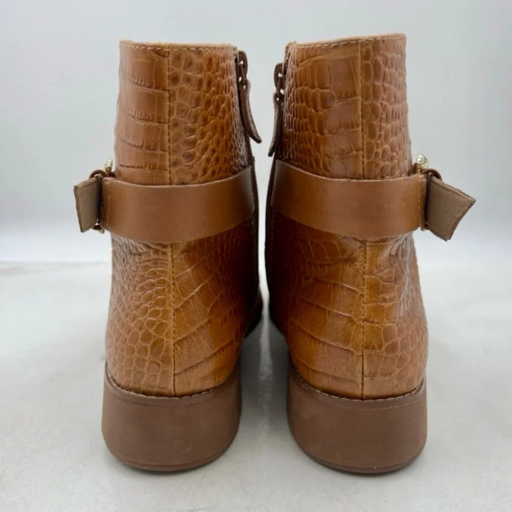 Fitflop Helmi Croc-Embossed Leather Ankle Boots